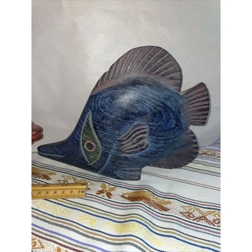 Pair Of Wood Carved Saltwater‎ Fish